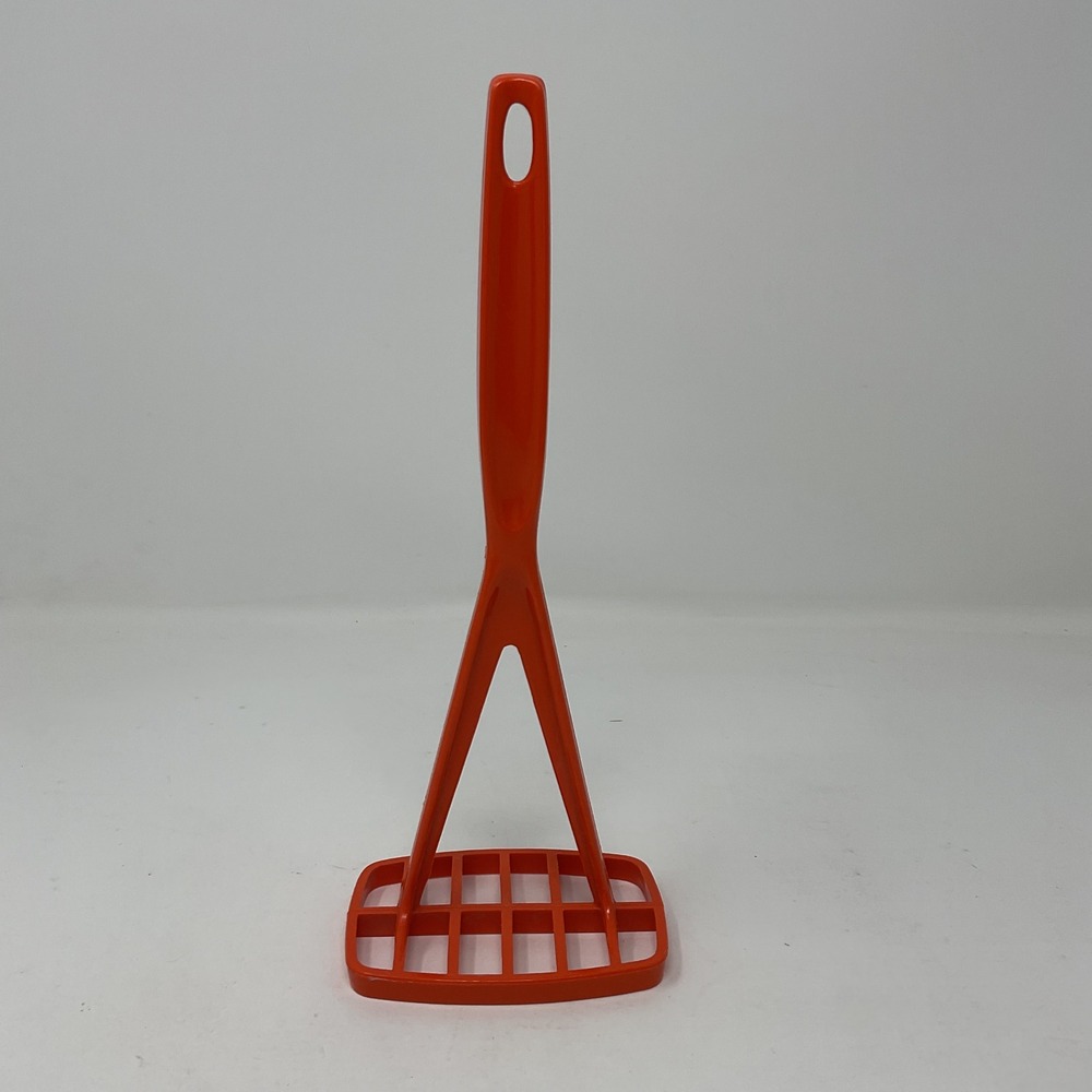 Vintage Foley Orange Nylon Potato Masher Retro Non-Stick Kitchen Utensil